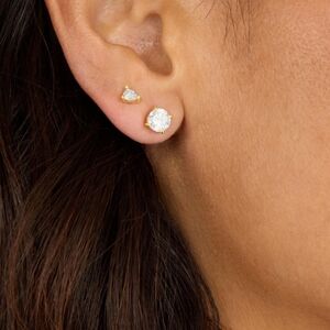 New! Melinda Maria Elegant Gold Round Stud Earrings